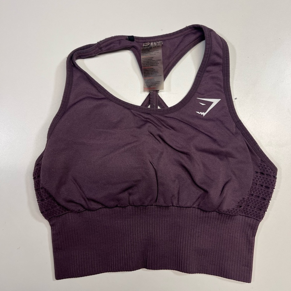 Gymshark Energy Seamless Sports Bra Dark Purple Women’s Size Small